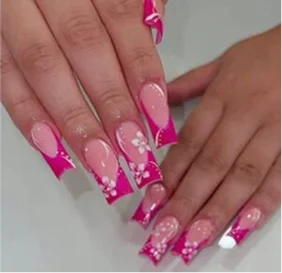 Soft rose-gold accents create a romantic and luxurious nail design that beautifully balances glamour and elegance.
